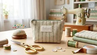 Thumbnail: You Only Need ONE Piece of Fabric for This Zipper Pouch! (Beginner Sewing)