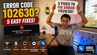 Thumbnail: How To Fix This Video File Cannot Be Played Error Code 102630 (5 Method)