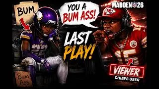 Thumbnail: "YOU A BUM ASS!" 😭 Madden 26's Most Toxic Viewer Match #madden26