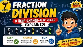 Thumbnail: Fraction Division & Keep-Change-Flip Rules Explained | Class 7 Math | 2D Animation