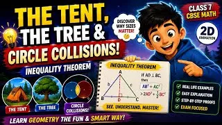 Thumbnail: The Tent, the Tree & Circle Collisions! Inequality Theorem | Class 7 CBSE Math | 2D Animation