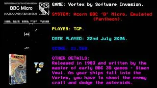 Thumbnail: Vortex - Software Invasion - BBC Micro - Emulated (Pantheon) - 21,568 points.