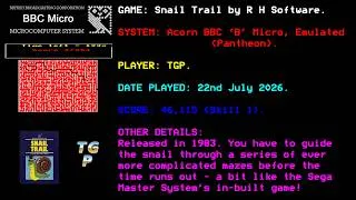 Thumbnail: Snail Trail - RH Software - BBC Micro - Emulated (Pantheon) - Skill Level 1 - 46,115 points.
