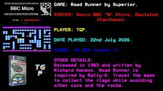 Thumbnail: Road Runner - Superior Software - BBC Micro - Emulated (Pantheon) - Skill 1 - 40,300 points.