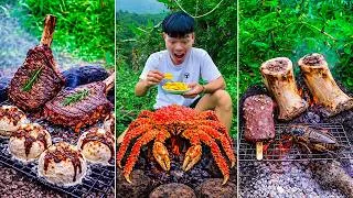 Thumbnail: Best real food ever! | Grilled Beef Steak, BBQ King Crab | TikTok Funny Videos