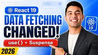 Thumbnail: React 19 Changed Data Fetching 😳 No More useEffect? | use() + Suspense