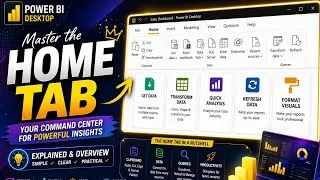Thumbnail: Power BI Home Tab Explained in 𝗝𝗨𝗦𝗧 2 Minutes! 👀.