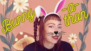 Thumbnail: BUNNY-A-THON VLOG 🐰 reading, kitties, cookies, book mail & crafting!