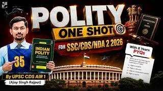 Thumbnail: Complete Polity In One Class || For Every Exam || CDS/SSC/NDA 2 2026 || Every PYQ || By CDS AIR 1