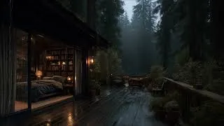 Thumbnail: Rain Outside a Cozy Forest Cabin 🌲 | Calm Rain Sounds for Deep Sleep