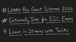 Thumbnail: Learn All Govt Schemes in 20 Mins With Tricks | Extremely Important for Upcoming SSC Exams 2026