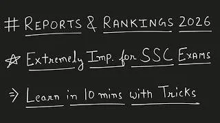 Thumbnail: Learn Reports and Rankings 2026 Current Affairs With Tricks | Extremely Important for SSC Exams 2026