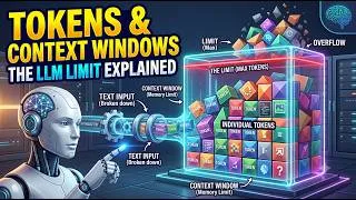 Thumbnail: What Are Tokens & Context Windows in AI? (LLM Basics Explained)