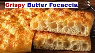 Thumbnail: CRISPY BUTTER FOCACCIA!  The Most Addictive focaccia You'll Ever Make | Buttery & Airy.