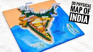 Thumbnail: DIY:3D Physical Map of India 🌍 | Easy School Project | DIY Geography Model | India Map Craft