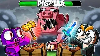 Thumbnail: SCRAMBLE CRAFT... Then we FIGHT PIGZILLA! (Minecraft)