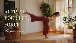 Thumbnail: Activate Your Life Force ❤️‍🔥 Expressive Vinyasa Flow to Wake Up Your Body