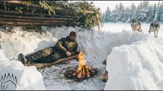Thumbnail: Solo Winter Survival - Wolves, Snow Shelter & Bushcraft Camping