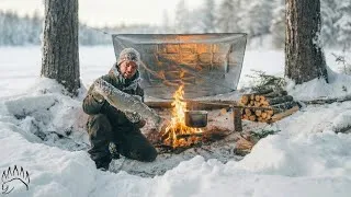 Thumbnail: Winter Survival Camping with Reflective Tarp Shelter (Catch & Cook)