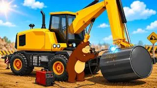 Thumbnail: The Bear builds a Giant Rock Breaking Vehicle 🐻🔧 | Garage Vehicles