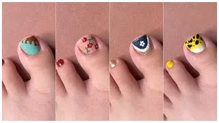 Thumbnail: 4 Easy toe nail art designs for beginners || DIY Nail art at home 