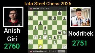Thumbnail: Anish Giri vs Nodribek   Tata Steel chess 2026 #anishgiri #chesstournament