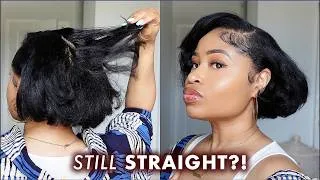 Thumbnail: Do I Regret Cutting 8 Inches Off My Hair? + How I'm Keeping It Straight in 95° Heat 🔥