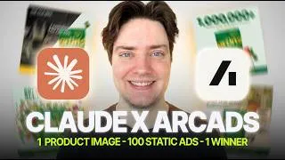 Thumbnail: Claude + Arcads = 100 Static Ads While You Sleep
