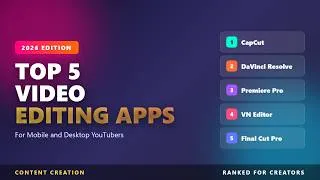 Thumbnail: Best 5 Video Editing Apps for YouTubers in 2026 (Mobile & Desktop Guide)