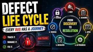 Thumbnail: Defect Life Cycle Explained in 15 Minutes | Software Testing Tutorial for Beginners (2026)