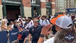 Thumbnail: WATCH | Alex Golesh leads Byrum Brown and Auburn Football team down Tiger Walk on A-Day