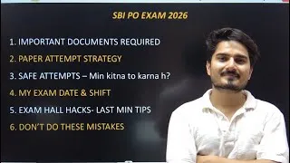 Thumbnail: SBI PO Paper Attempt Strategy | Safe Score |  Important Documents | Last Min Tips 