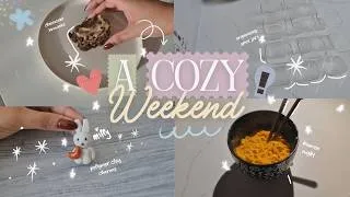 Thumbnail: Cozy Weekend Vlog 🌿 | Making Polymer Clay Charms ✨, Cooking Ramen 🍜 & Organizing My Spice Cabinet 💌