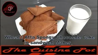 Thumbnail: Atta/wheat spongy chocolate cake in sandwich maker