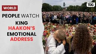Thumbnail: People Gather Outside Palace As King Haakon Addresses Nation