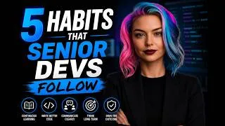 Thumbnail: 5 Habits That Make You Look Like a Senior Developer (Not Years of Experience)
