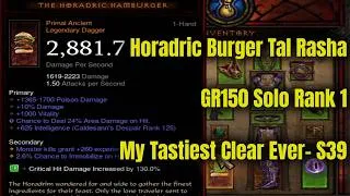 Thumbnail: Horadric Burger Tal Rasha 150 Solo Rank 1 Season 39 - Diablo 3