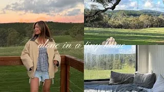 Thumbnail: alone in a tiny home | slow living, cosy nights by the fire & being off grid ☁️