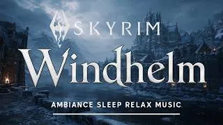 Thumbnail: Windhelm Nordic Winter Ambience | Skyrim Snow, Wind & Night Atmosphere | Relaxing Sleep Sounds 4K