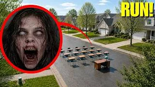 Thumbnail: If you see this Haunted Classroom in the middle of the road, Run Away And Hide FAST! (IT'S A TRAP)