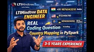 Thumbnail: Data Engineer Interview Question 😱 | PySpark Country Mapping & Masking