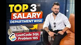 Thumbnail: LeetCode 185 SQL Interview Question 🔥 | Top 3 Salaries per Department (Explained Step-by-Step)