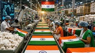 Thumbnail: Inside a MASSIVE Indian Flag Factory | Cotton to Tricolor (Full Process)