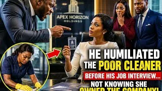 Thumbnail: HE HUMILIATED THE POOR CLEANER BEFORE HIS JOB INTERVIEW… NOT KNOWING SHE OWNED THE COMPANY