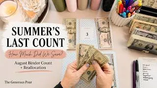 Thumbnail: August Binder Count + Reallocation | I Saved All Month… Here’s What It Added Up To | Cash Stuffing