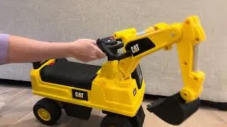 Thumbnail: Toddler ride on CAT excavator toy up close look at the details! 