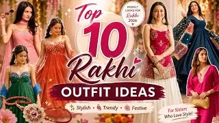 Thumbnail: Top 10 Rakhi Outfit Ideas 2026 💕 | Raksha Bandhan Outfits for Girls | Rakhi Dress Ideas