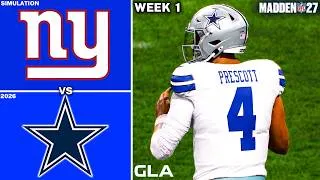 Thumbnail: Cowboys vs. Giants Week 1 Simulation | Madden NFL 27 PS5