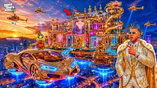Thumbnail: Franklin Become BILLIONAIRE! Golden King Luxury Life in GTA 5 | SHINCHAN and CHOP