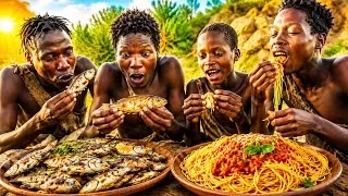 Thumbnail: Discover Primitive Bushmen Try Fish with Spaghetti for the First Time😱 You Won’t Believe This